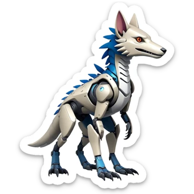 Modern Futuristic Cyborg-Vernid-Sergal-Trico-species by LiLaiRa full body sticker