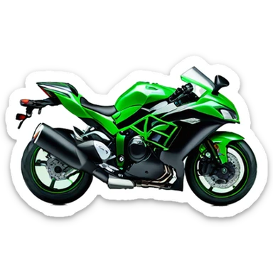 green kawasaki ninja H2 sticker
