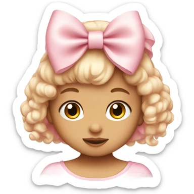 cute baby pink bow sticker