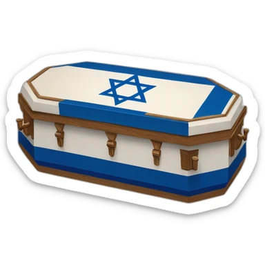 Israel flag on coffin sticker