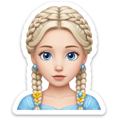 braided hair ice princess sticker