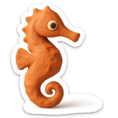 claymation style seahorse sticker