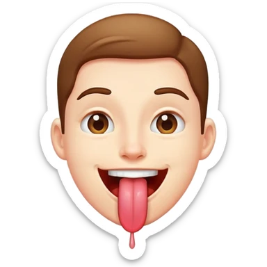 Smiling with tong out sticker