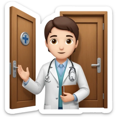 doctor opening a door sticker