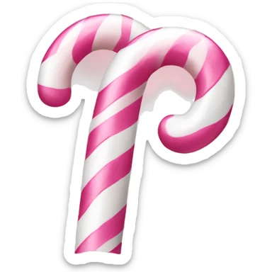 Pink and white candy cane sticker