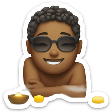 Kid relaxing at a spa  sticker