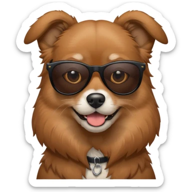dog with total black sunglasses sticker