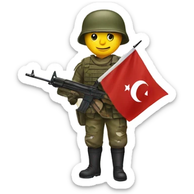 soldier with a turkey flag sticker