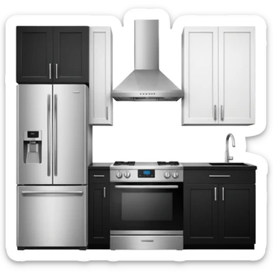 mono chrome kitchen  sticker