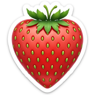 Heart-Strawberry shaped as a heart sticker