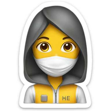 Girl wearing hazmat suit  sticker