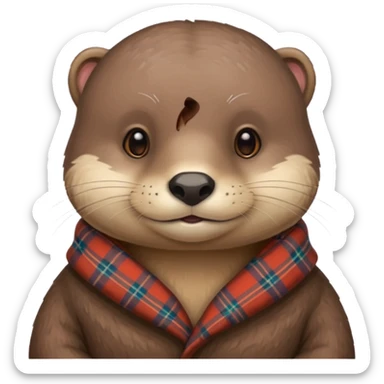Loutre avec un plaid  sticker