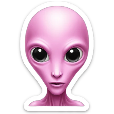 long head alien pink sticker
