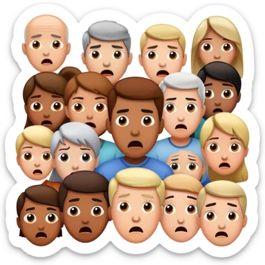 Group of confused people with shocked expressions looking at each other sticker