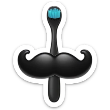 Uniform toothbrush black mustache sticker
