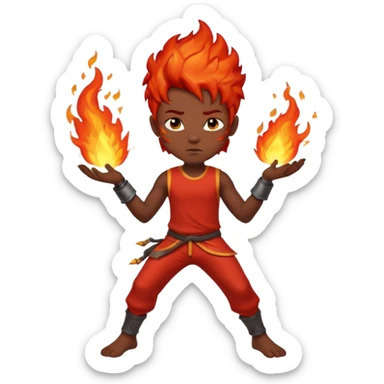 Avatar fire and ash boy sticker