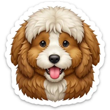 Golden doodle with tongue out  sticker