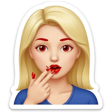 Una mujer mordiendose el dedo, sin la lengua para afuera y que el dedo este más omenos adentrod de la boca sticker