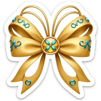 bow hair ornament in horoscope style sticker