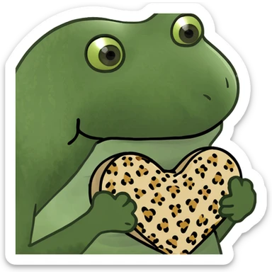 Leopard print heart sticker