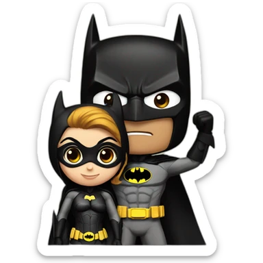 Batman and batgirl sticker