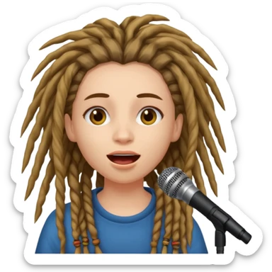 iamgen de chica con rastas cantando sticker
