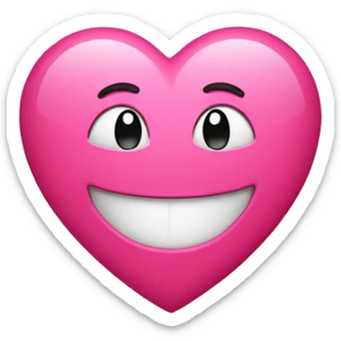 Pink hearts on a smiling face emoji  sticker