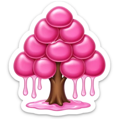 pink tree jelly candy sticker