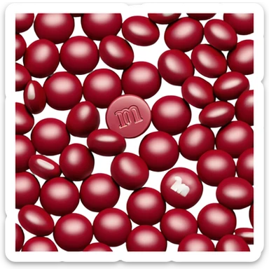 burgundy m&m's sticker
