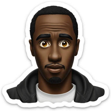 P diddy with oil all over his face sticker
