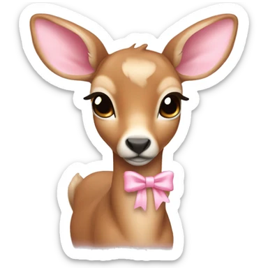 Light brown dawn doe with light pink bow sticker
