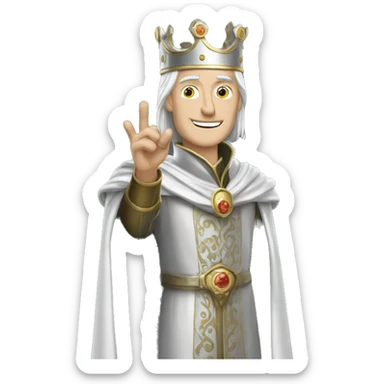 king baldwin IV raising his hand in silver full sticker