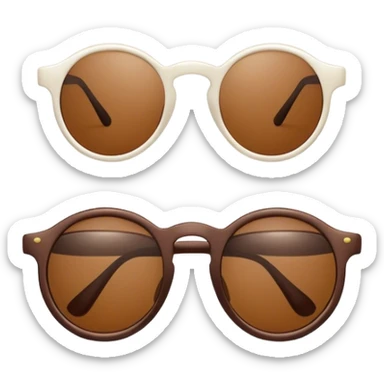 A pair of round-framed sunglasses with brown lenses sticker