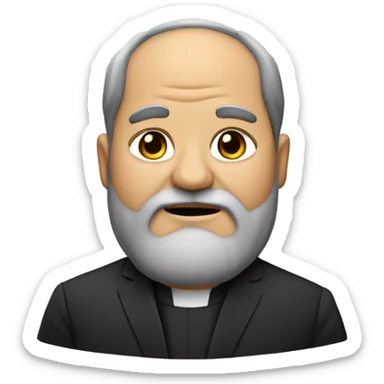 Middle-aged fat man with bushy beard as a pastor sticker