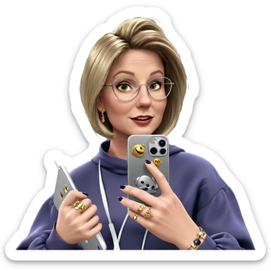 girl with jewelry and phone sticker