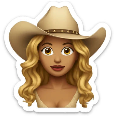 beyonce with a cowboy hat emoji sticker