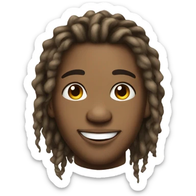 young dread locks guy with earrings big lips and dimples with big smile  sticker