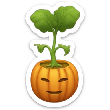 seedling in a pumpkin costume sticker