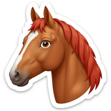 Red dun horse with a small white star between his eyes sticker