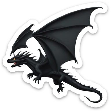 Dangerous dragon all black flying sticker