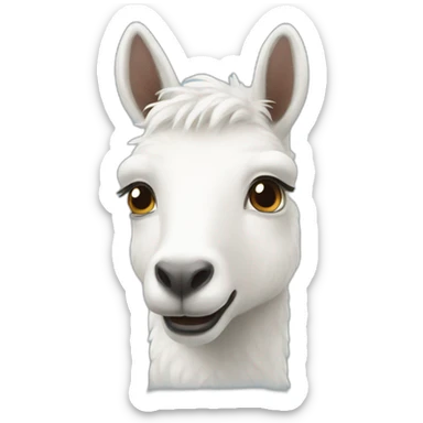 White alpaga sticker