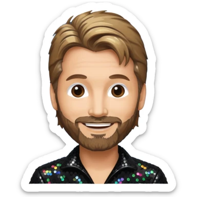 Kenny Loggins with black sequin outfit sticker