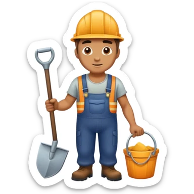 The miner is a man in full height sticker