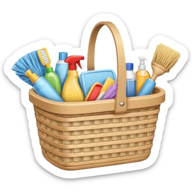 cleaning basket with nuteral color sticker