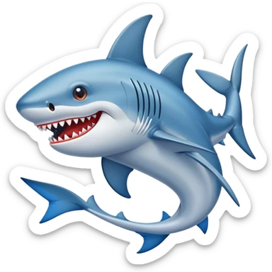Tiburón gris con zapatos azules sticker