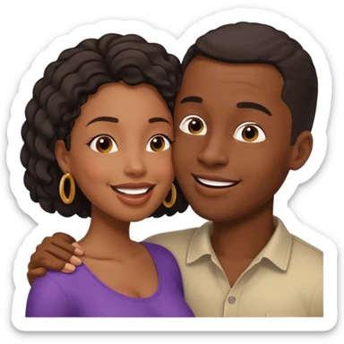 homme noire qui parle à l'oreille de la femme noire sticker