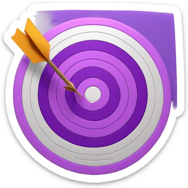 purple archery target with a arrow in the bullseye sticker