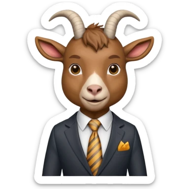 goat with tie & suit sticker