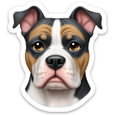 american bully dog tri colour sticker