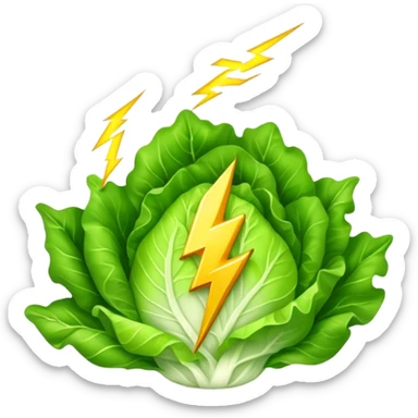 Lettuce with lightning bolt sticker